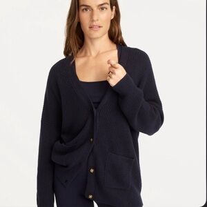 J. Crew Blue Cardigan Sweater V-Neck Relaxed Fit